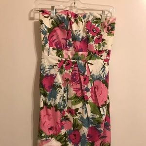 Floral strapless tube dress M